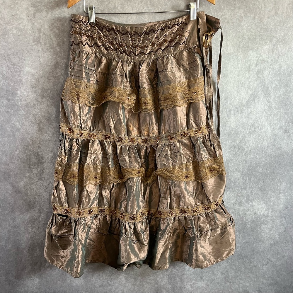 Vintage Banana Midi Skirt Whimsigoth Cottage Core‎ Tiered Boho *See Description*